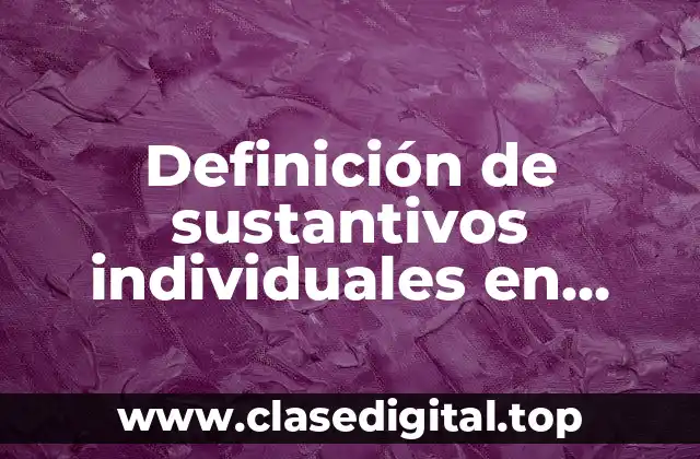 Definición de sustantivos individuales en oraciones