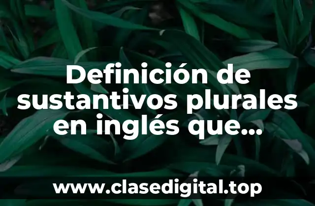 Definición de sustantivos plurales en inglés que terminen en s