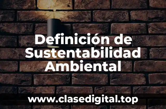 Definición de Sustentabilidad Ambiental