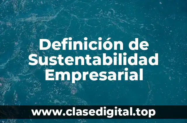 Definición Técnica de Sustentabilidad Empresarial