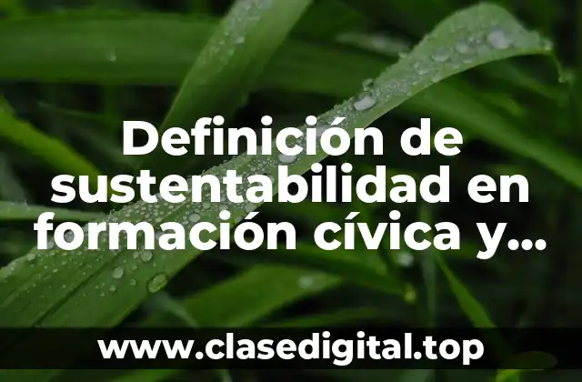 Definición de sustentabilidad en formación cívica y ética