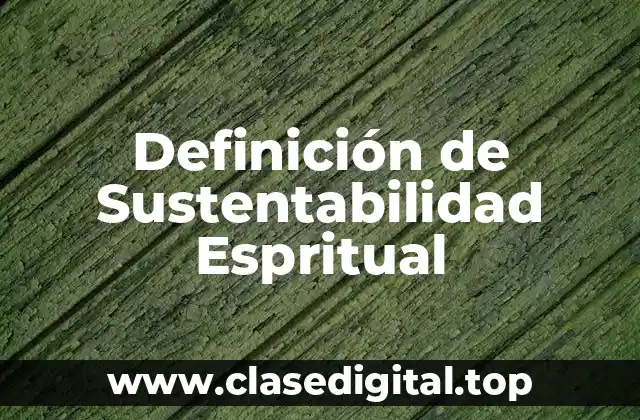 Definición de Sustentabilidad Espritual