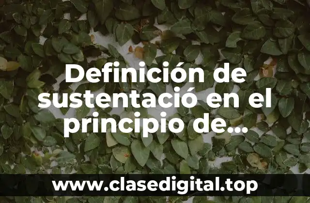 Definición de sustentació en el principio de Arquímedes