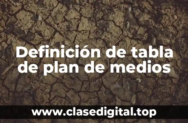 Ejemplos de tabla de plan de medios