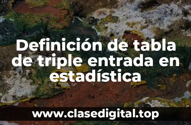 Definición de tabla de triple entrada en estadística
