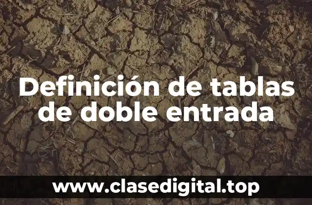 Definición de tablas de doble entrada