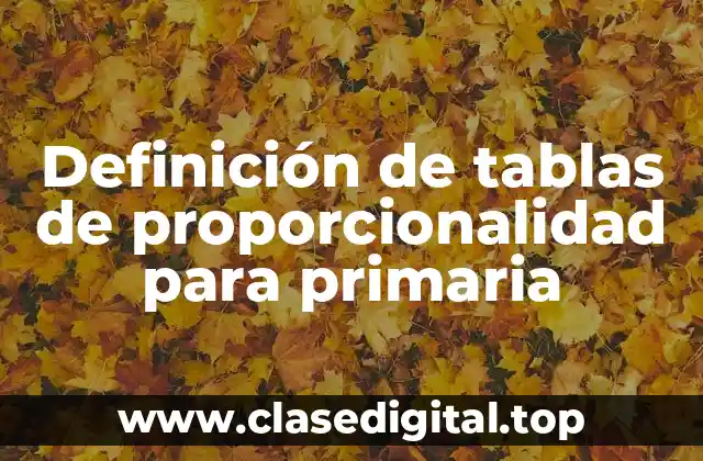 Definición de tablas de proporcionalidad para primaria