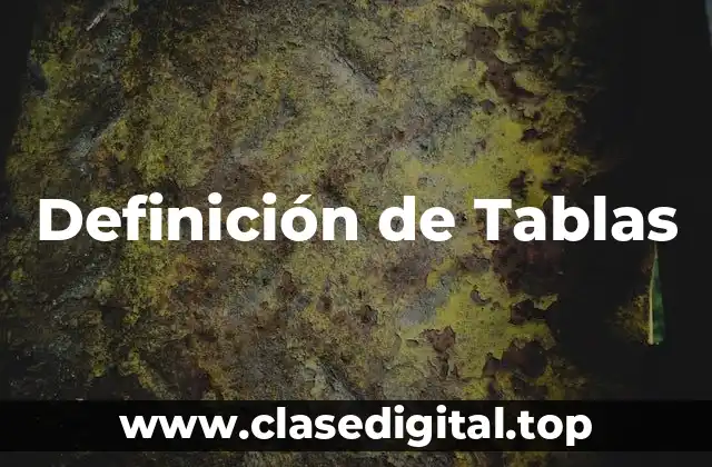 Definición de Tablas