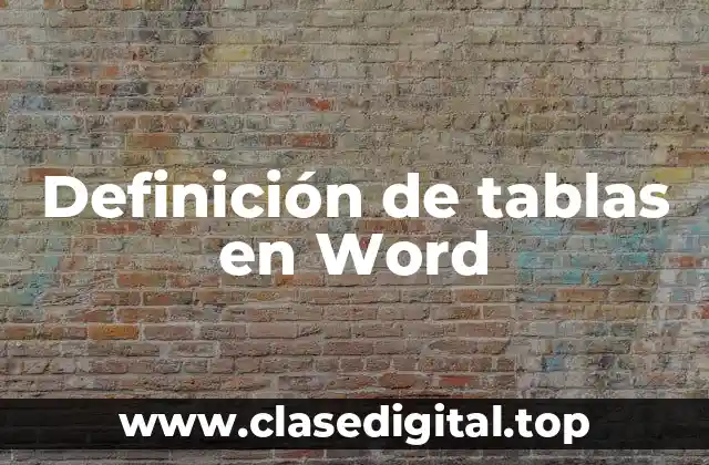 Definición de tablas en Word