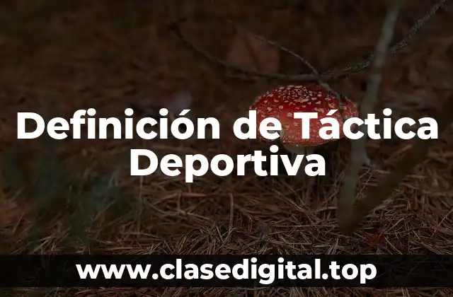 Definición Técnica de Táctica Deportiva