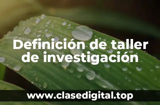 Definición de taller de investigación