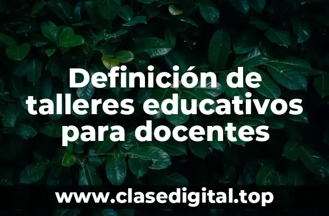 Definición de talleres educativos para docentes