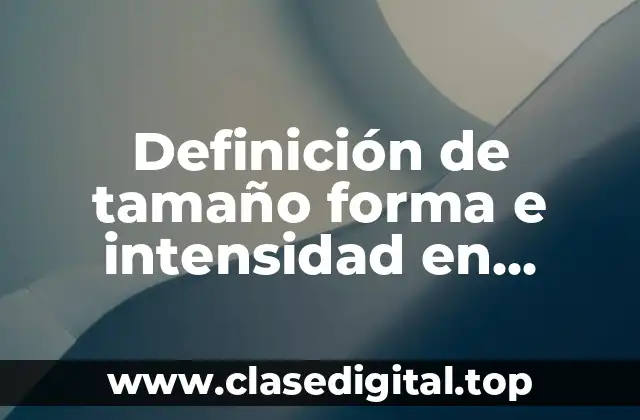 Definición de tamaño forma e intensidad en arquitectura