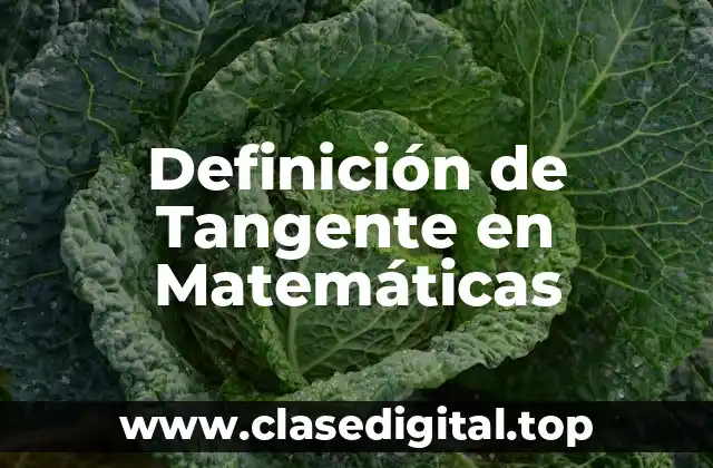 Definición de Tangente en Matemáticas