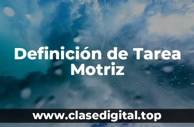 Definición de Tarea Motriz