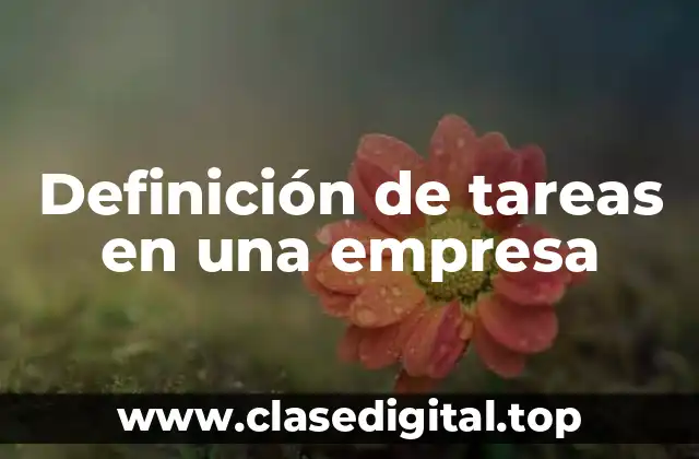 Definición de tareas en una empresa