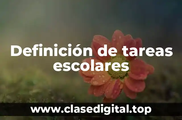 Definición de tareas escolares