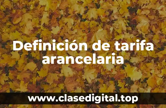 Definición de tarifa arancelaria