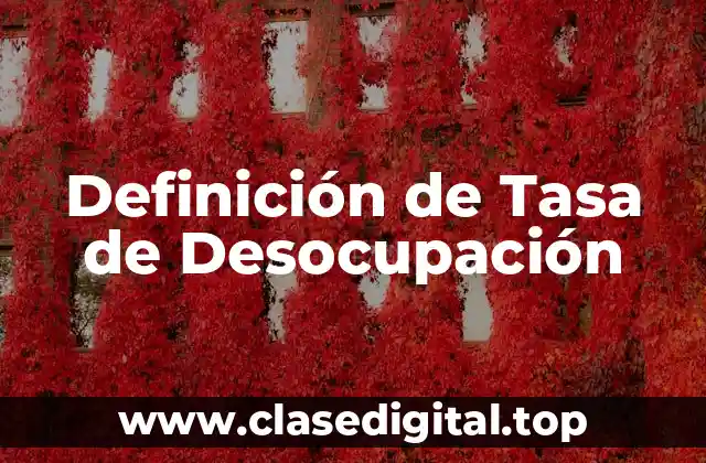 Definición de Tasa de Desocupación