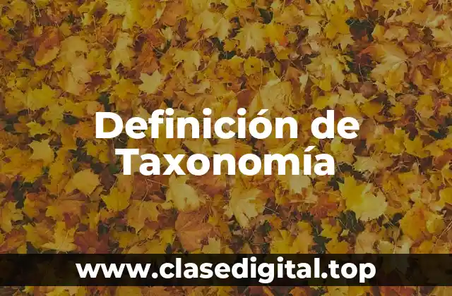 Ejemplos de Taxonomía