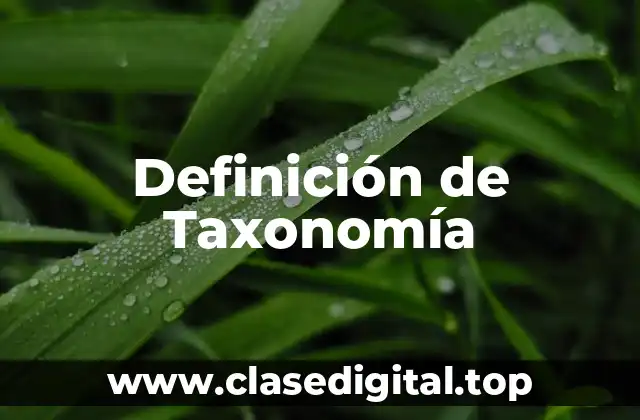 Definición de Taxonomía