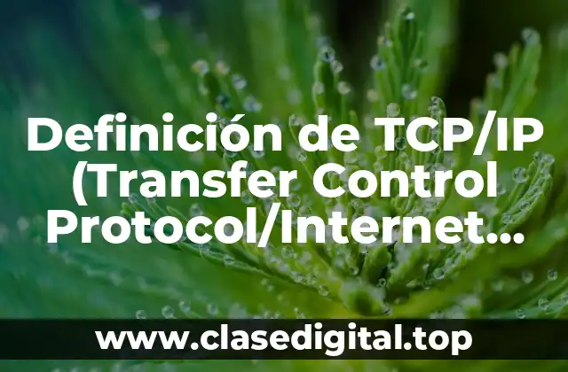 Definición de TCP/IP (Transfer Control Protocol/Internet Protocol)