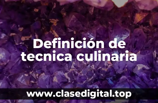 Definición de tecnica culinaria