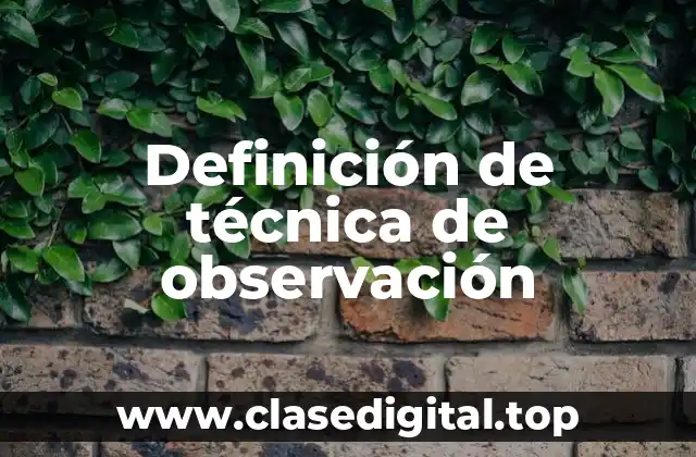 Definición de técnica de observación