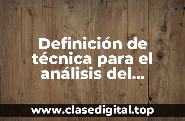 Definición de técnica para el análisis del desempeño