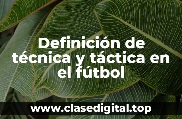 Definición de técnica y táctica en el fútbol