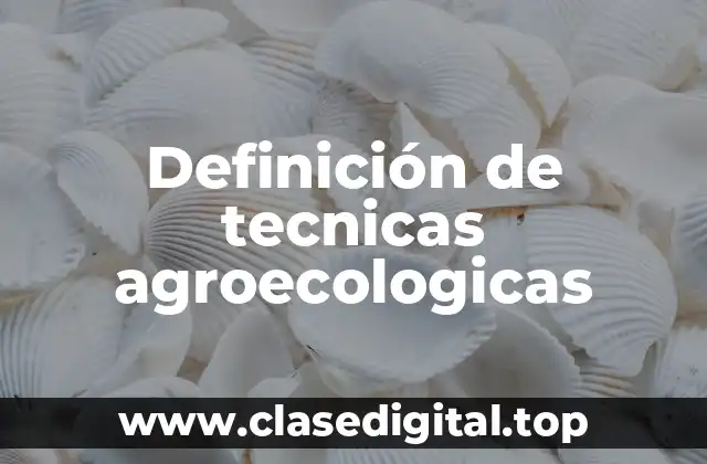 Definición de tecnicas agroecologicas