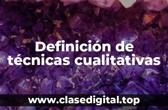 Definición de técnicas cualitativas