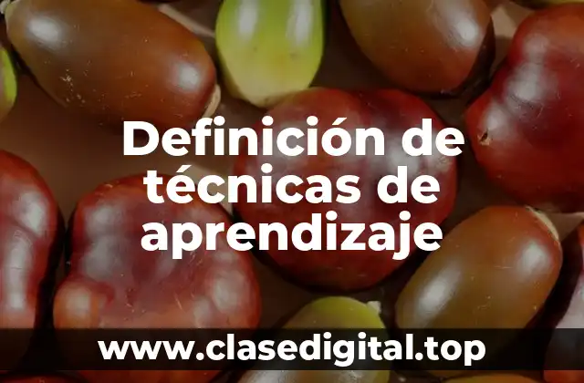 Definición de técnicas de aprendizaje