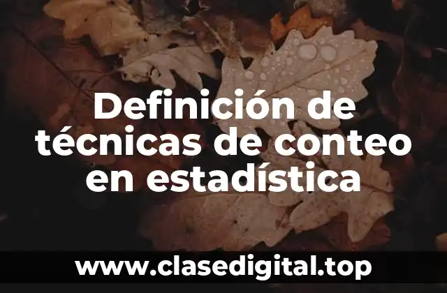 Definición de técnicas de conteo en estadística