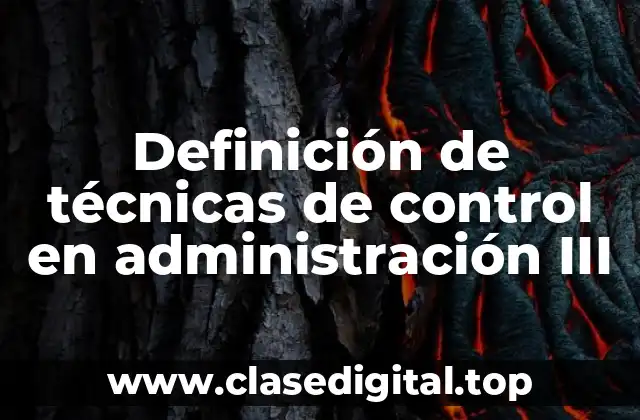 Definición de técnicas de control en administración III