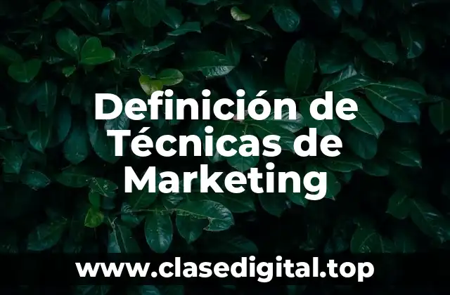 Definición de Técnicas de Marketing