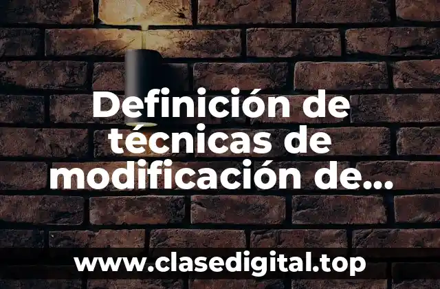 Definición de técnicas de modificación de conducta