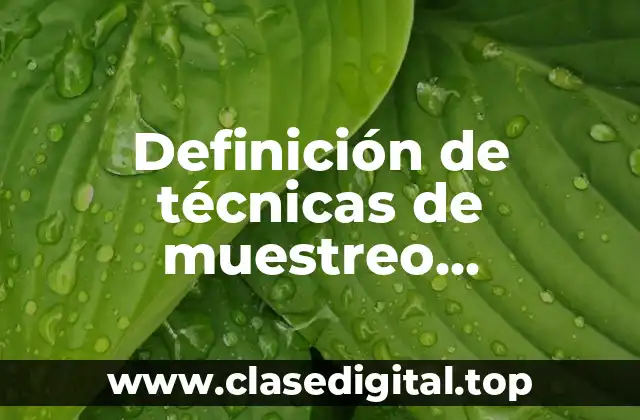 Definición de técnicas de muestreo probabilístico