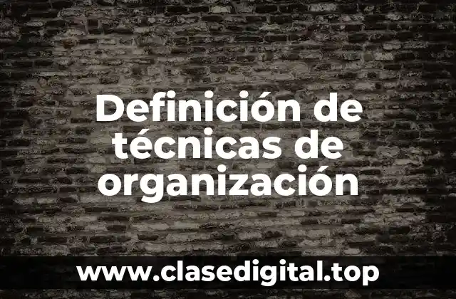 Definición de técnicas de organización