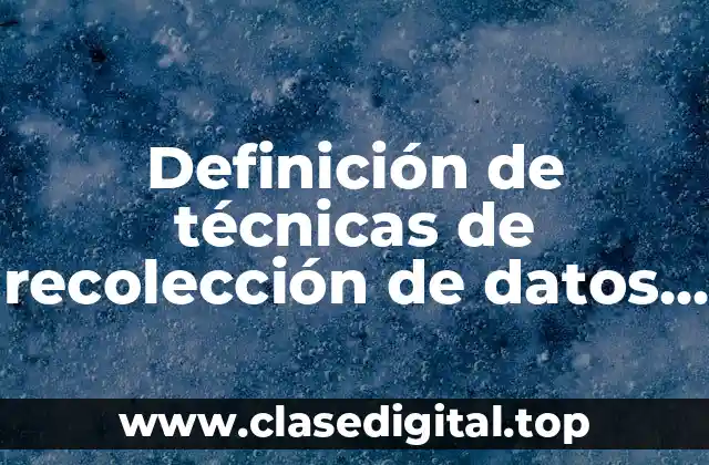 Definición de técnicas de recolección de datos entrevista