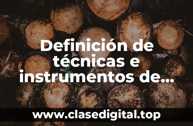 Definición de técnicas e instrumentos de evaluación del aprendizaje