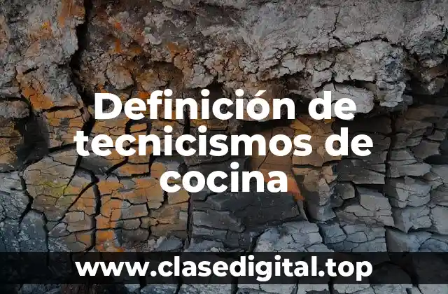 Definición de tecnicismos de cocina
