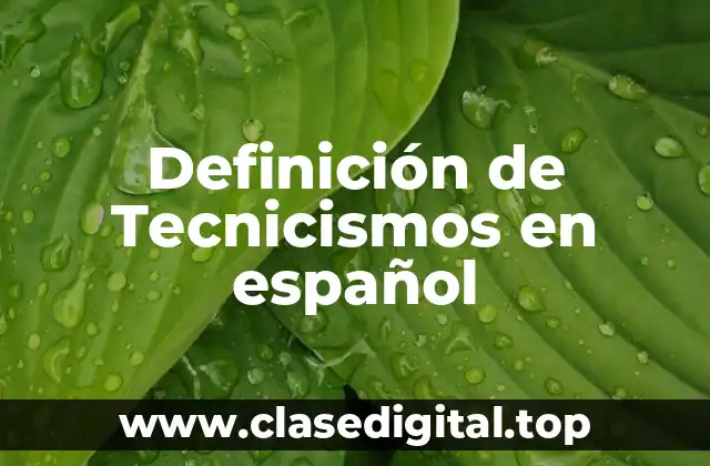Definición de Tecnicismos en español