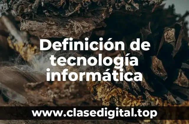 Definición de tecnología informática
