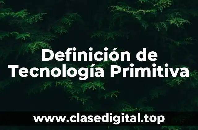 Definición Técnica de Tecnología Primitiva