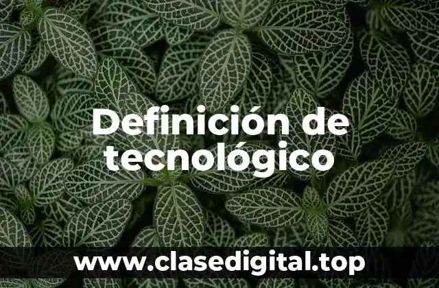 Definición de tecnológico