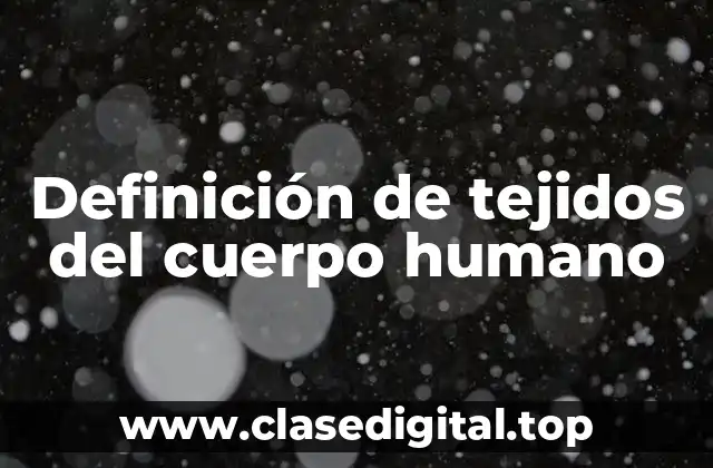 Definición de tejidos del cuerpo humano