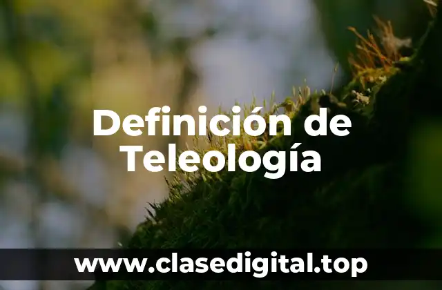 Definición técnica de Teleología