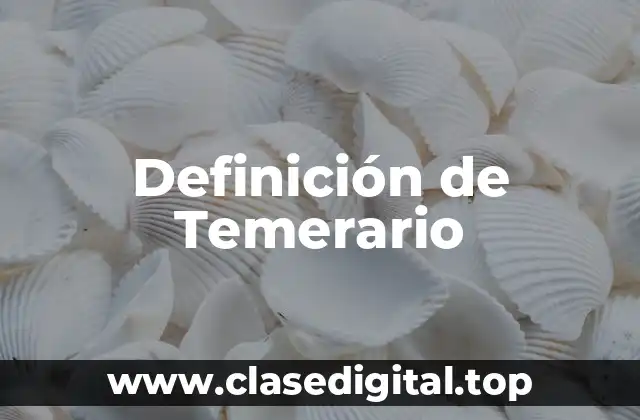 Definición de Temerario
