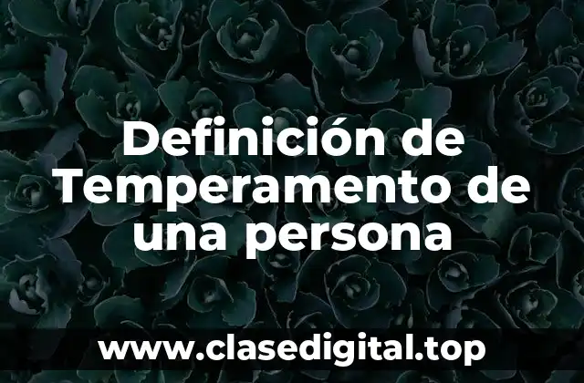 Definición de Temperamento de una persona